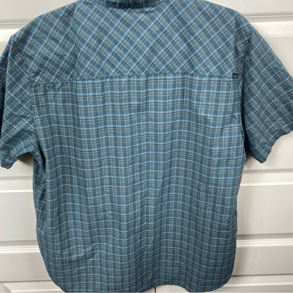 5.11 Tactical Men's Large Short Sleeve Shirt Blue Plaid Snap Buttons - Picture 6 of 7